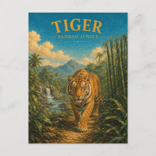 Tijger Bamboe Jungle Aquarel GeoSaga Briefkaart