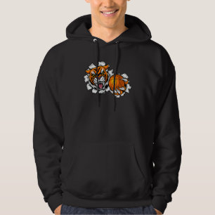 Tijger Basketbal Mascot Dierensport Team Design Hoodie