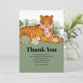 Tijger bedankkaart, groet partij dier oerwoud kaart (Staand voorkant)