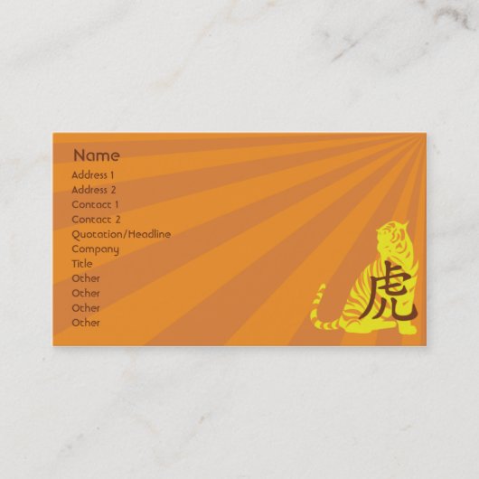 Tijger - Bedrijven Visitekaartje (Voorkant)