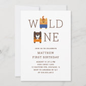 Tijger beer dierensafari Wild Een 1e Verjaardag Kaart (Voorkant)