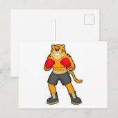 Tijger bij boksen met boks handschoenen briefkaart (Voorkant / Achterkant)
