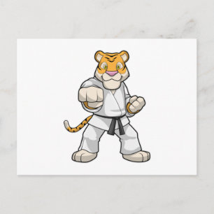 Tijger bij de vechtkunst Karate Briefkaart