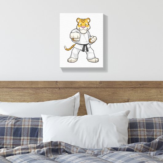 Tijger bij de vechtkunst Karate Canvas Afdruk (Insitu (Slaapkamer))