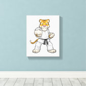 Tijger bij de vechtkunst Karate Canvas Afdruk (Insitu (Houten vloer))