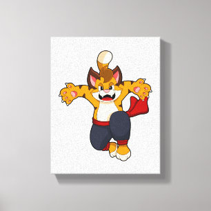 Tijger bij de vechtkunst Karate Canvas Afdruk