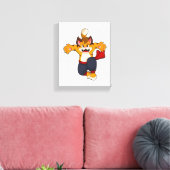 Tijger bij de vechtkunst Karate Canvas Afdruk (Insitu (Woonkamer))