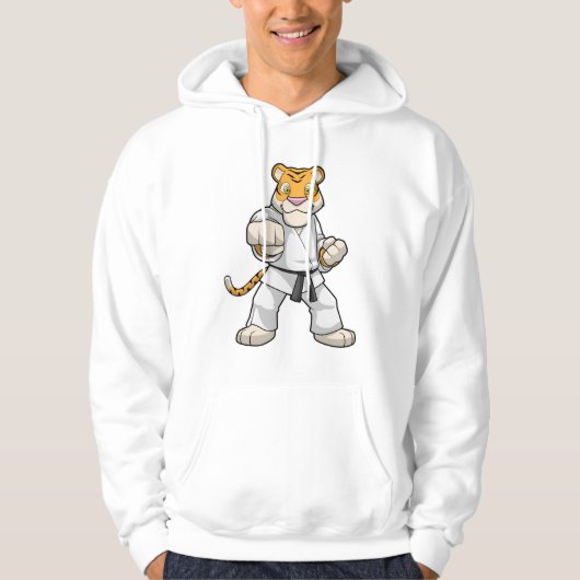 Tijger bij de vechtkunst Karate Hoodie (Voorkant)
