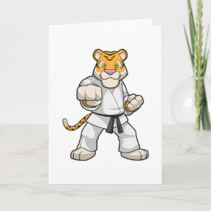 Tijger bij de vechtkunst Karate Kaart