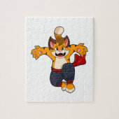 Tijger bij de vechtkunst Karate Legpuzzel (Verticaal)