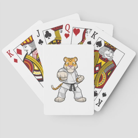 Tijger bij de vechtkunst Karate Pokerkaarten (Achterkant)