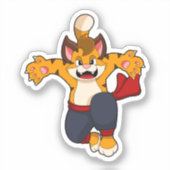 Tijger bij de vechtkunst Karate Sticker (Voorkant)