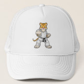 Tijger bij de vechtkunst Karate Trucker Pet (Voorkant)