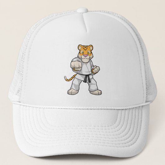 Tijger bij de vechtkunst Karate Trucker Pet (Voorkant)