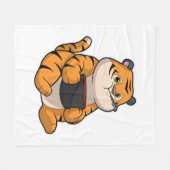Tijger bij het eten met kom fleece deken (Voorkant (Horizontaal))