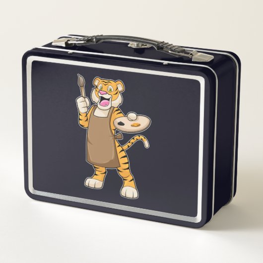 Tijger bij het Schilderen met Verf & Borstel (Achterkant)