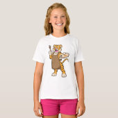 Tijger bij het Schilderen met Verf & Borstel T-shirt (Voorkant volledig)