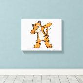 Tijger bij Hip Hop Dance Dab Canvas Afdruk (Insitu (Houten vloer))