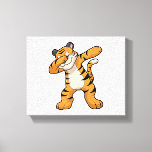 Tijger bij Hip Hop Dance Dab Canvas Afdruk