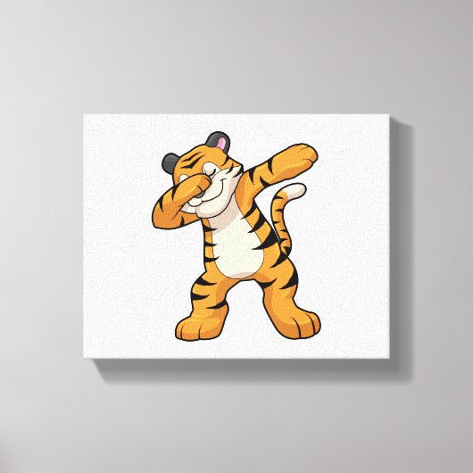 Tijger bij Hip Hop Dance Dab Canvas Afdruk (Voorkant)