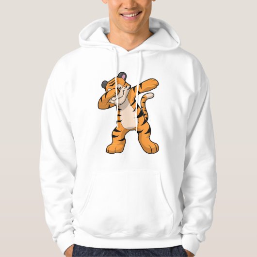 Tijger bij Hip Hop Dance Dab Hoodie (Voorkant)