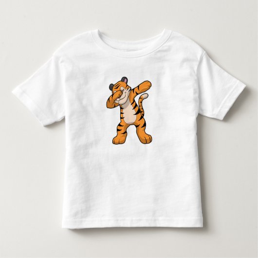 Tijger bij Hip Hop Dance Dab Kinder Shirts (Voorkant)
