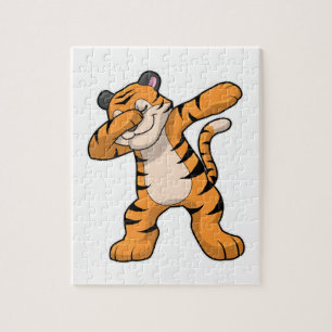 Tijger bij Hip Hop Dance Dab Legpuzzel