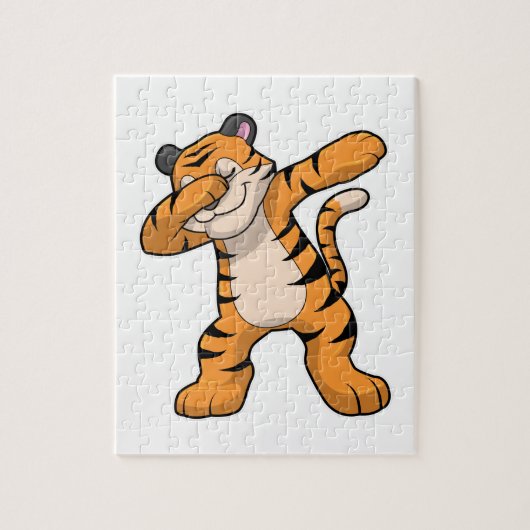 Tijger bij Hip Hop Dance Dab Legpuzzel (Verticaal)