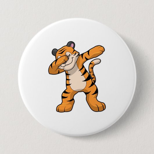 Tijger bij Hip Hop Dance Dab Ronde Button 7,6 Cm (Voorkant)