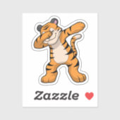 Tijger bij Hip Hop Dance Dab Sticker (Vel)