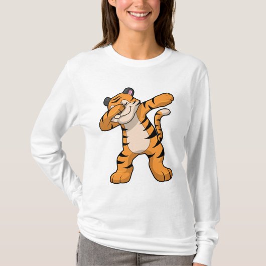 Tijger bij Hip Hop Dance Dab T-shirt (Voorkant)
