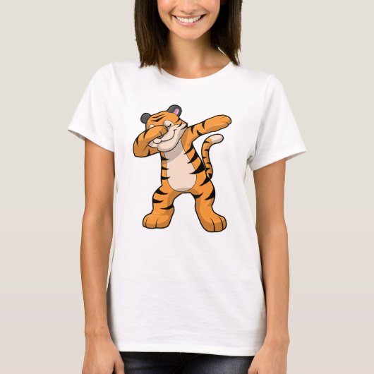 Tijger bij Hip Hop Dance Dab T-shirt (Voorkant)