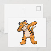 Tijger bij Hip Hop Dans Dab Briefkaart (Voorkant / Achterkant)
