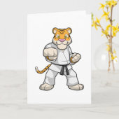 Tijger bij karate martial arts kaart (Gele Bloem)