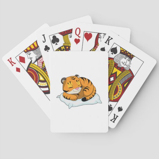 Tijger bij slapen met piloot pokerkaarten (Achterkant)
