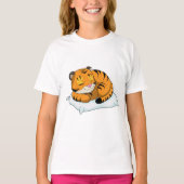 Tijger bij slapen met piloot t-shirt (Voorkant)