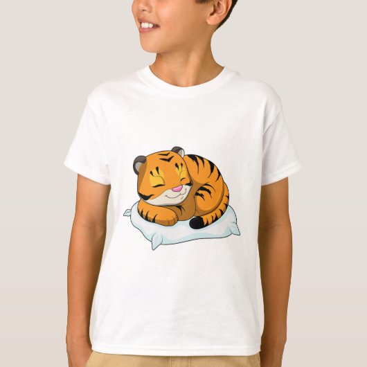 Tijger bij slapen met piloot t-shirt (Voorkant)