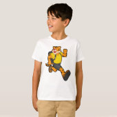 Tijger bij uitvoering met rugzak t-shirt (Voorkant volledig)