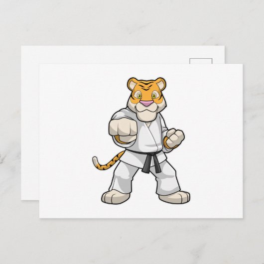 Tijger bij vechtsport Karate Briefkaart (Voorkant / Achterkant)