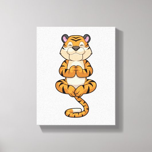 Tijger bij Yoga Fitness Canvas Afdruk (Voorkant)