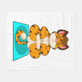 Tijger bij Yoga op Yoga mat Fleece Deken (Voorkant (Horizontaal))