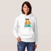 Tijger bij Yoga op Yoga mat Hoodie (Voorkant volledig)