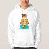 Tijger bij Yoga op Yoga mat Hoodie (Voorkant)