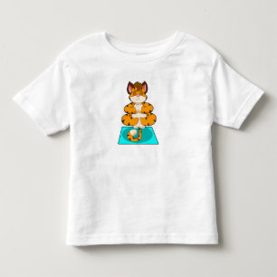 Tijger bij Yoga op Yoga mat Kinder Shirts