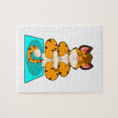 Tijger bij Yoga op Yoga mat Legpuzzel (Horizontaal)