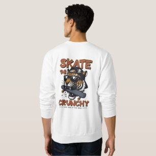 Tijger bijt op een skateboard T-shirt