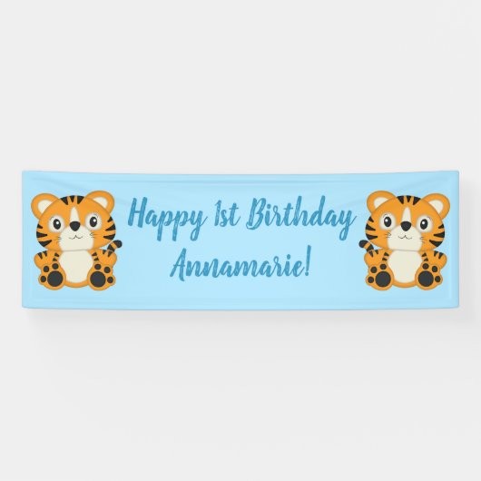 Tijger Birthday Party Spandoek (Horizontaal)