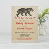  tijger - Birthday Uitnodiging Mannen Mannelijk Ma (Staand voorkant)