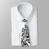 Tijger Black & White Style Twisted Snake 2 Print Stropdas (Gebonden)