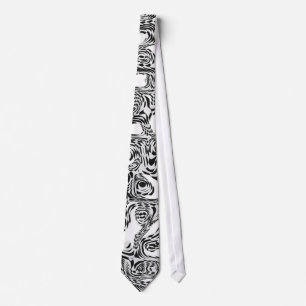 Tijger Black & White Style Twisted Snake 2 Print Stropdas